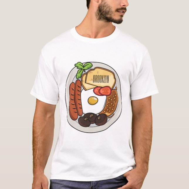 English breakfast cartoon illustration T-Shirt (Front)