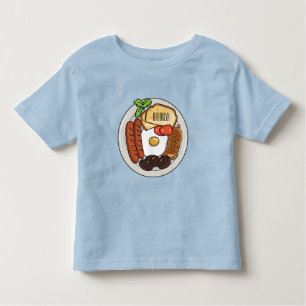 English breakfast cartoon illustration toddler T-Shirt