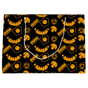 English Breakfast Pattern Large Gift Bag