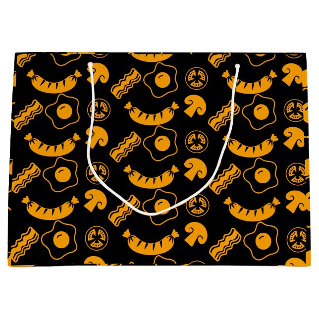 English Breakfast Pattern Large Gift Bag (Front)