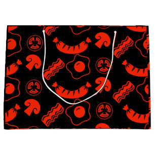 English Breakfast Pattern Large Gift Bag