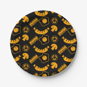 English Breakfast Pattern Paper Plate