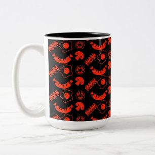 English Breakfast Pattern Two-Tone Coffee Mug