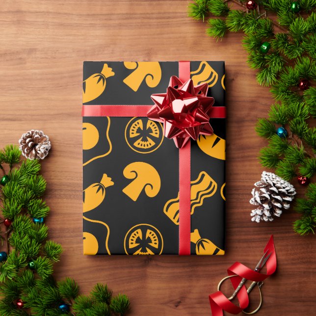 English Breakfast Pattern Wrapping Paper (Holiday Gift)