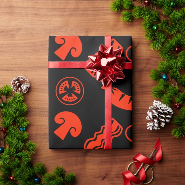 English Breakfast Pattern Wrapping Paper (Holiday Gift)