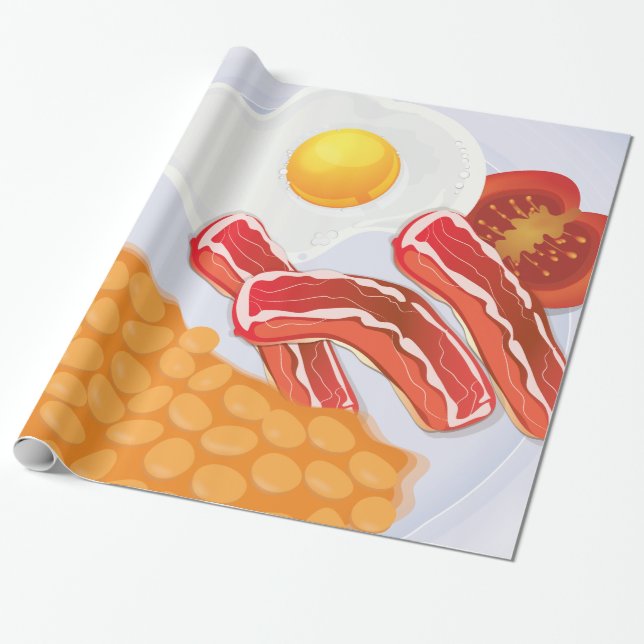 English Breakfast Wrapping Paper (Unrolled)