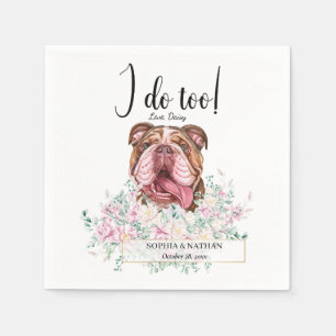 English British Bulldog Wedding Cocktail Napkins