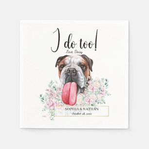 English British Bulldog Wedding Cocktail Napkins