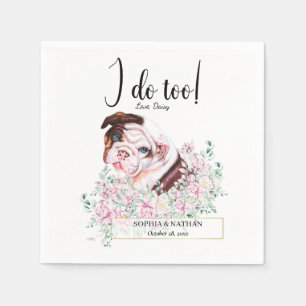 English British Bulldog Wedding Cocktail Napkins