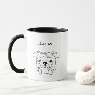 English Bull Dog Black & White Custom Dog Lover Mug