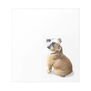 English bull dog puppy with heart design CUSTOMIZE Notepad