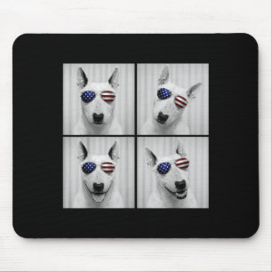 English Bull Terrier 4th Of July Aamerican Flag Mouse Pad