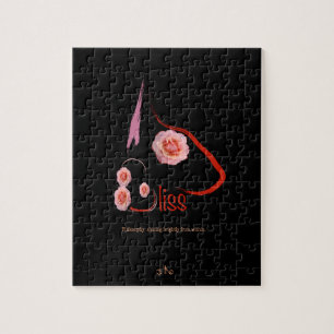 English Bull Terrier Bliss with roses Pet Art Jigsaw Puzzle