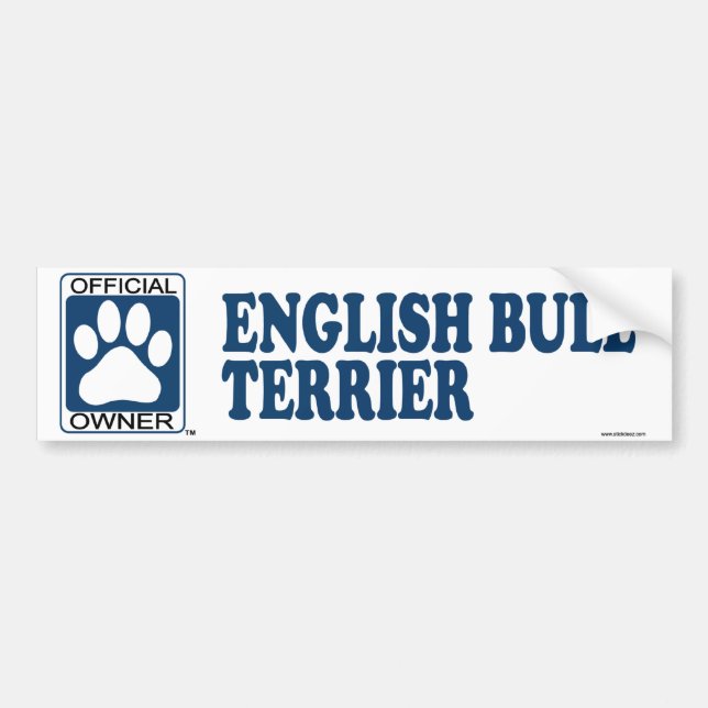 English Bull Terrier Blue Bumper Sticker (Front)
