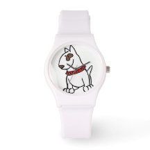 English Bull Terrier Cartoon Watch