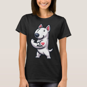 English Bull Terrier I Love Mum Funny Dog Tattoo  T-Shirt