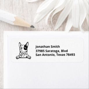 ENGLISH BULL TERRIER Image of Head Address Return Address Label