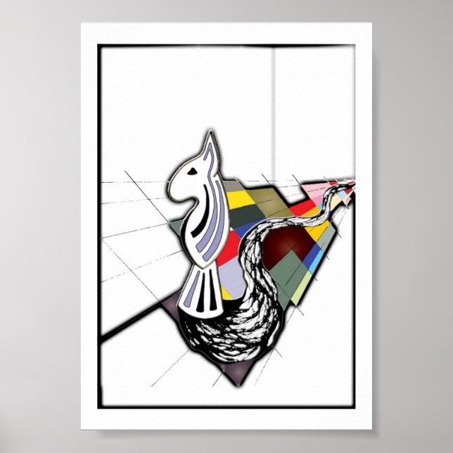 English Bull Terrier Surreal Art Chess Slide Poster (Front)