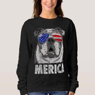 English Bulldog 4th Of July Merica Men Usa Flag 1 Sweatshirt