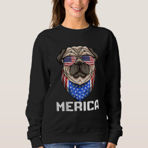 English Bulldog 4th Of July Merica Men Usa Flag   Sweatshirt