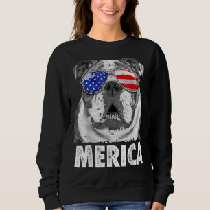 English Bulldog 4th Of July Merica Men Usa Flag Sweatshirt