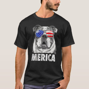 English Bulldog 4th Of July Merica Men Usa Flag T-Shirt