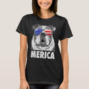 English Bulldog 4th Of July Merica Men Usa Flag T-Shirt