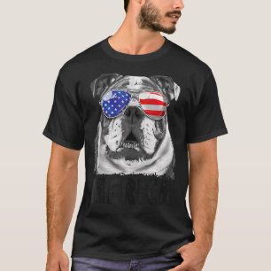 English Bulldog 4th Of July Merica Men Women Amer T-Shirt