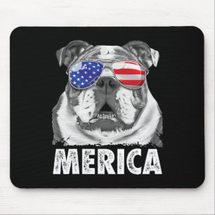 English Bulldog 4th Of July Merica Men Women Usa F Mouse Pad