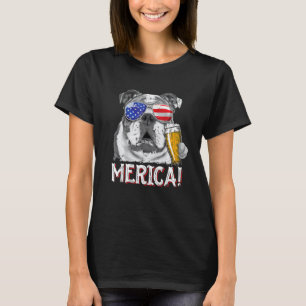English Bulldog 4th Of July Merica Men Women Usa T-Shirt