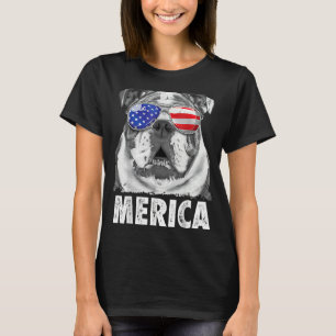 English Bulldog 4th Of July Merica Men Women Usa T-Shirt