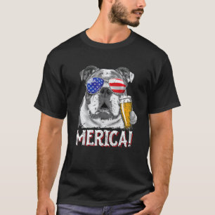 English Bulldog 4th Of July  Merica Men Women Usa  T-Shirt