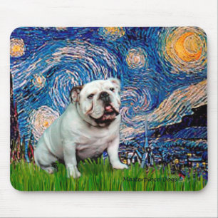 English Bulldog 8 - Starry Night Mouse Pad