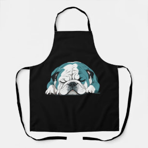 English Bulldog Adorable Cute Animal Sleeping Calm Apron