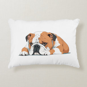 English Bulldog Adorable Cute Animal Sleeping Calm Decorative Cushion