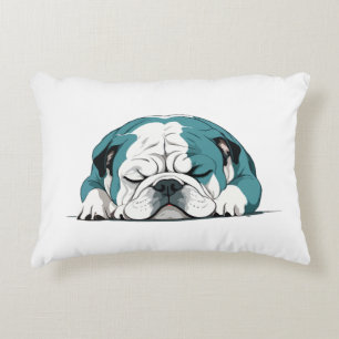English Bulldog Adorable Cute Animal Sleeping Calm Decorative Cushion