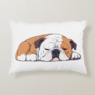 English Bulldog Adorable Cute Animal Sleeping Calm Decorative Cushion