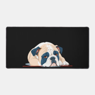 English Bulldog Adorable Cute Animal Sleeping Calm Desk Mat
