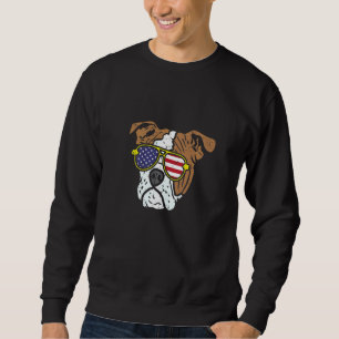 English Bulldog American Usa Flag 4th Of July Four Sweatshirt
