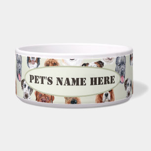 English bulldog and friends personalised pet bowl