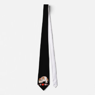 English Bulldog and Shih Tzu Puppy I LOVE YOU! Tie