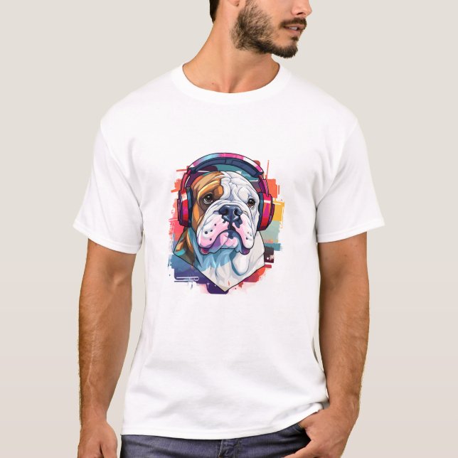 English Bulldog Animal World Pet Dog Loving Fun T-Shirt (Front)