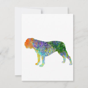 English Bulldog Art Watercolor Watercolor Lover Invitation