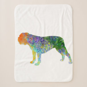 English Bulldog Art Watercolor Watercolor Lover Sherpa Blanket