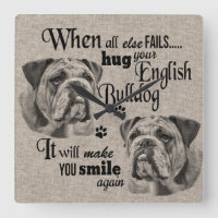 English Bulldog art when everything fails quote