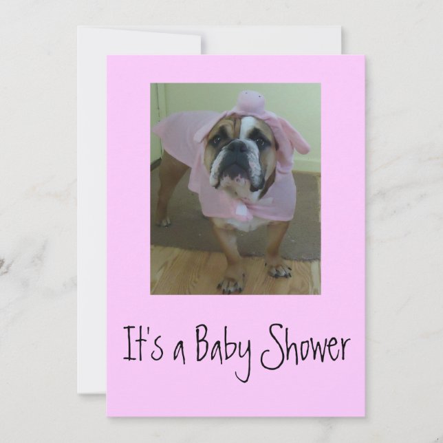 English Bulldog Baby Shower Invitations (Front)