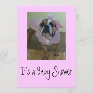 English Bulldog Baby Shower Invitations