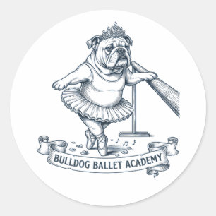 English Bulldog Ballet Funny Dog Ballerina Classic Round Sticker