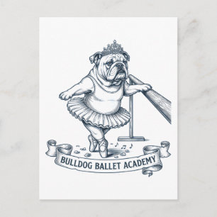 English Bulldog Ballet Funny Dog Ballerina Postcard