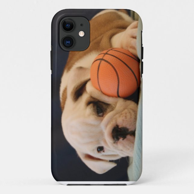 English Bulldog Basketball Puppy Case-Mate iPhone Case (Back)